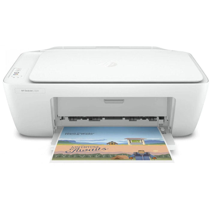 Imprimante multifonction HP DeskJet 2320, impression, numérisation et copie, design compact, installation facile, compatible PC et Mac, idéale pour la maison.
