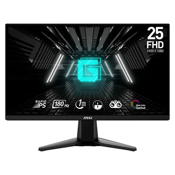 Moniteur MSI G255F 24.5" Full HD, 180Hz, 1ms IPS – Performances de jeu ultra-fluides et précises avec Adaptive-Sync pour une immersion totale. chez Multitech.ma