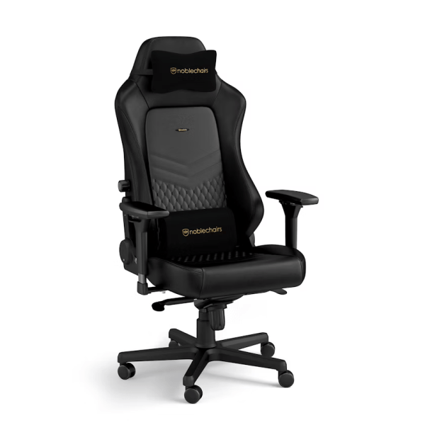 Noblechairs HERO Real Leather Black, fauteuil gaming haut de gamme en cuir véritable, conçu pour offrir confort et performance aux gamers.chez Multitech.ma