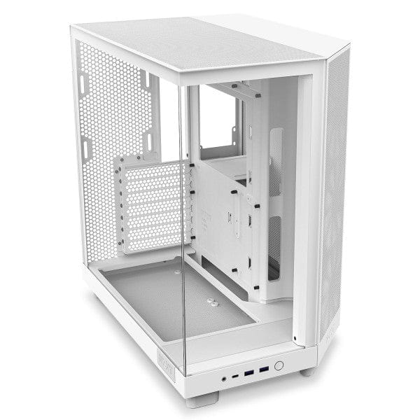 Boîtier NZXT H6 Flow White, boîtier avec ventilation supérieure grâce aux panneaux mesh avant et latéraux, design élégant et refroidissement amélioré pour des performances de jeu élevées – Découvrez-le sur multitech.ma