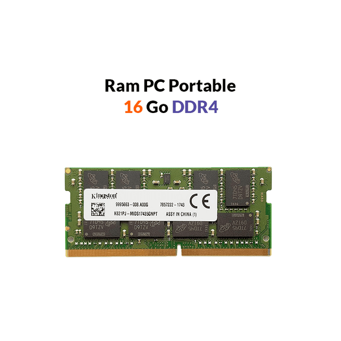 Mémoire RAM PC Portable 16 Go DDR4 - Performance supérieure sur multitech.ma.