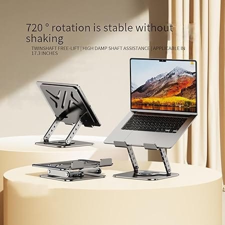 Support laptop SG-19 rotatif 360 réglable métal ventilé Maroc Multitech Marrakech