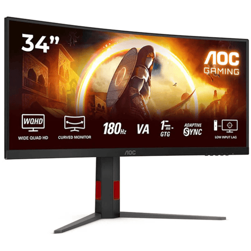 Écran PC AOC CU34G4 34 pouces incurvé UltraWide WQHD 180Hz Noir – multitech.ma Maroc