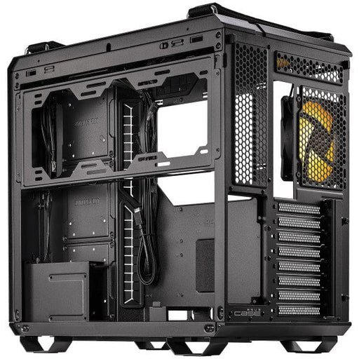 Boîtier ASUS TUF Gaming GT502 PLUS Black, boîtier pour PC avec double panneau en verre trempé et design militaire chez Multitech.ma