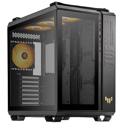 Boîtier ASUS TUF Gaming GT502 PLUS Black, boîtier pour PC avec double panneau en verre trempé et design militaire chez Multitech.ma