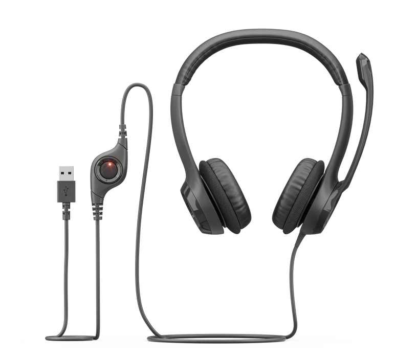 Casque-micro USB Logitech H390 noir chez multitech.ma Maroc Marrakech – micro anti-parasite, confort longue durée, idéal pour appels, visioconférences et multimédia.
