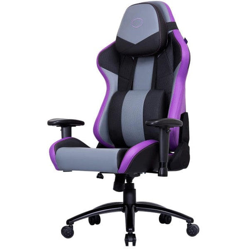 Chaise gaming Cooler Master Caliber R3 Purple, revêtement polyuréthane, dossier inclinable à 180° et accoudoirs 2D, idéal pour les gamers en quête de confort.chez Multitech.ma