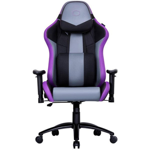 Chaise gaming Cooler Master Caliber R3 Purple, revêtement polyuréthane, dossier inclinable à 180° et accoudoirs 2D, idéal pour les gamers en quête de confort.chez Multitech.ma