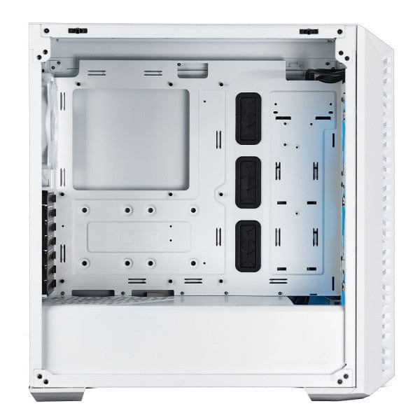 Boîtier PC Cooler Master MasterBox 520 ARGB blanc chez multitech.ma Maroc Marrakech – éclairage ARGB dynamique, design élégant, idéal pour gamers et créateurs de contenu.
