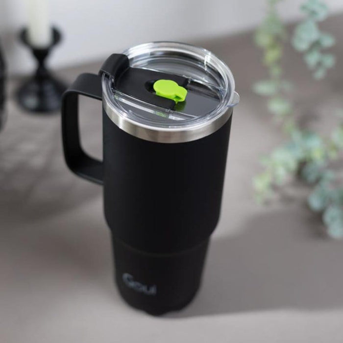 Goui TUMBLER – Gobelet thermique en acier inoxydable avec poignée (Noir Pierre), disponible sur multitech.ma Maroc Marrakech