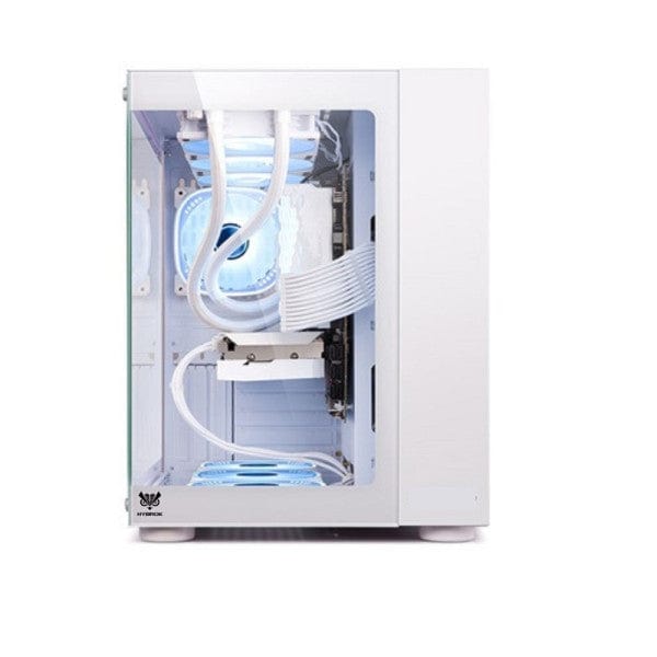 Boîtier HYBROK TITAN EVO White, boîtier avec 7 ventilateurs ARGB pour un éclairage dynamique et un refroidissement puissant, idéal pour les configurations hautes performances – Achetez-le chez multitech.ma