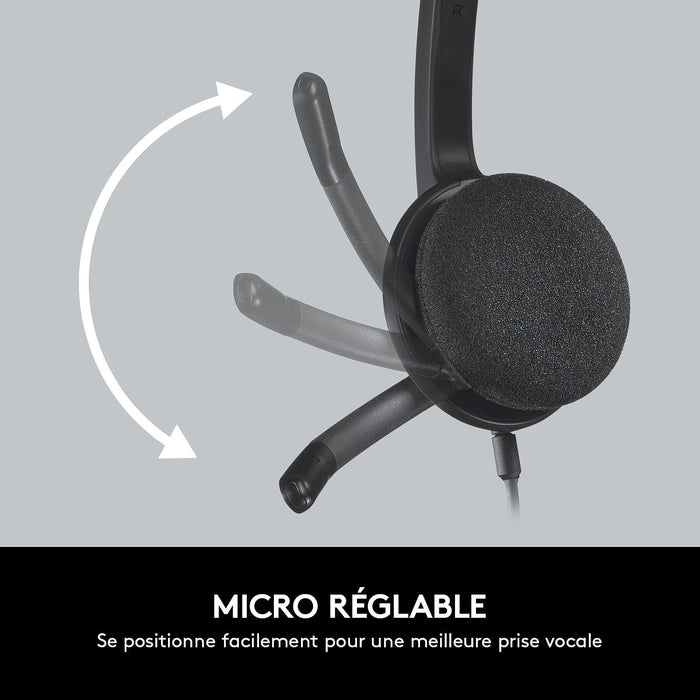 Casque Logitech H340 USB noir avec micro filaire