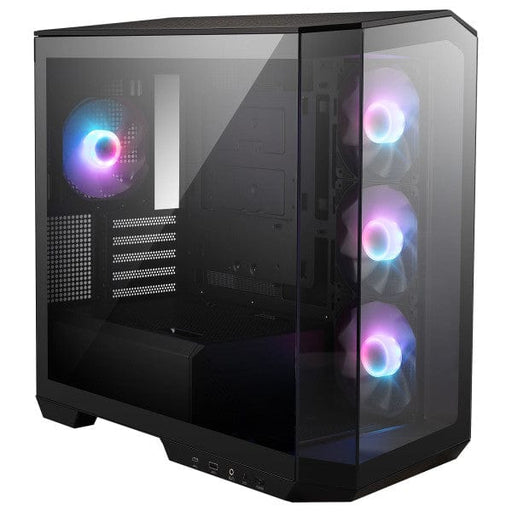 Boîtier MSI MAG Pano M100R PZ Black (Micro-ATX), boîtier avec panneau en verre trempé, éclairage RGB personnalisable et refroidissement optimisé pour PC Micro-ATX – Découvrez-le sur multitech.ma