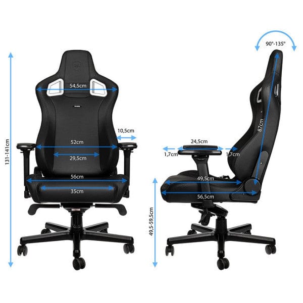 Chaise Gaming Noblechairs EPIC Black Edition, similicuir, accoudoirs 4D et dossier inclinable à 135° pour gamers sur multitech.ma