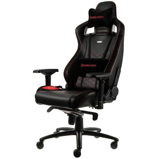 Chaise Gaming Noblechairs EPIC Black/Red avec accoudoirs 4D et dossier inclinable pour un confort optimal sur multitech.ma