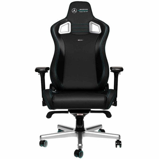 Chaise Gaming Noblechairs EPIC Mercedes AMG Petronas Motorsport en similicuir avec accoudoirs 4D et dossier inclinable, idéale pour les gamers sur multitech.ma