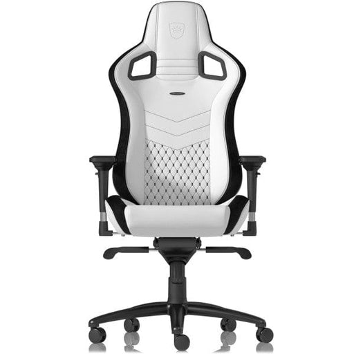 Chaise gaming Noblechairs EPIC White/Black en similicuir avec accoudoirs 4D et dossier inclinable pour un confort optimal sur multitech.ma