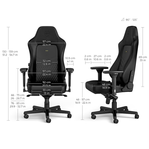 Noblechairs HERO Real Leather Black, fauteuil gaming haut de gamme en cuir véritable, conçu pour offrir confort et performance aux gamers.chez  Multitech.ma