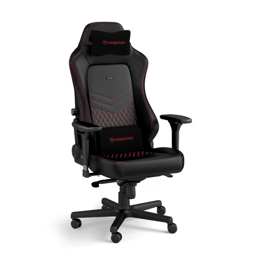 Noblechairs HERO Real Leather Black/Red – fauteuil gaming luxe avec accoudoirs 4D et cuir véritable, pour une expérience de jeu incomparable.Multitech.ma