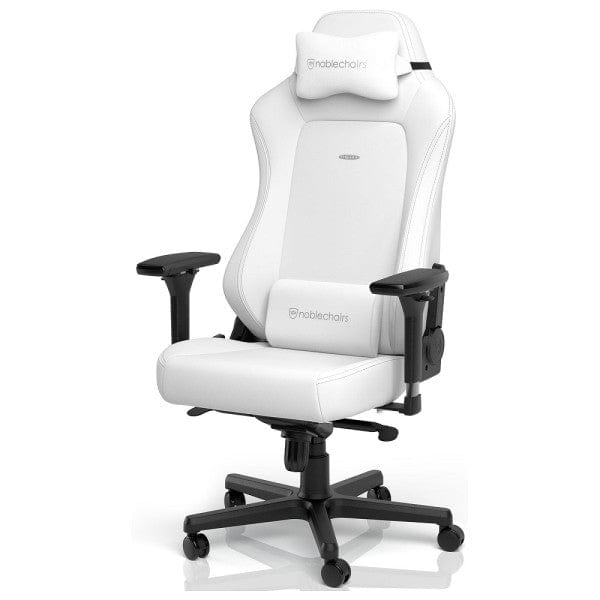 Noblechairs HERO White Edition – Fauteuil gaming en similicuir blanc, accoudoirs 4D et dossier inclinable pour un confort ultime.chez Multitech.ma