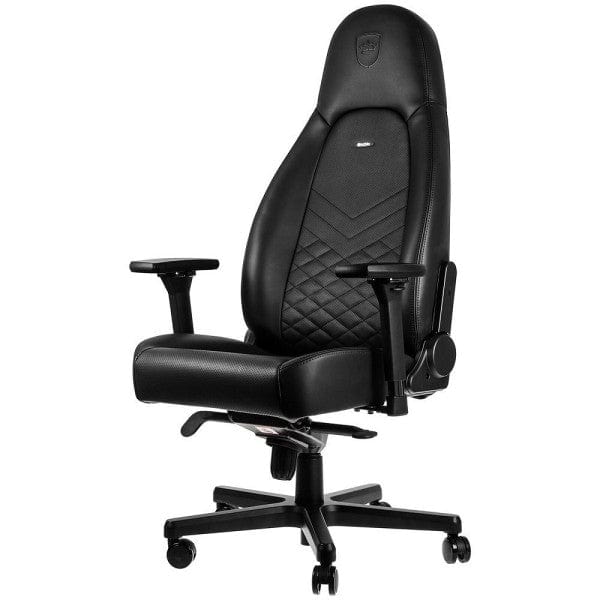 Chaise gaming Noblechairs ICON Black avec accoudoirs 4D et dossier inclinable pour un confort optimal et une esthétique raffinée sur Multitech.ma