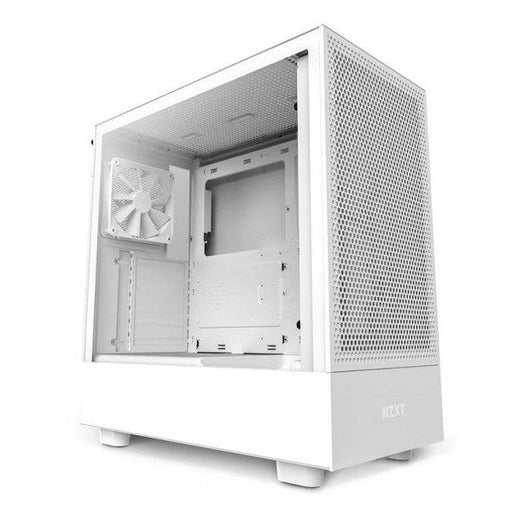 Boîtier PC NZXT H5 Flow White, boîtier gaming avec design moderne, panneaux mesh pour un flux d'air optimal et refroidissement performant – Disponible chez multitech.ma