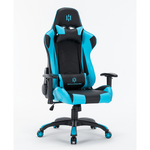 Chaise gaming SKILLCHAIRS Demon Blue – Confort et style avec dossier réglable à 180° et accoudoirs 2D. sur multitech.ma