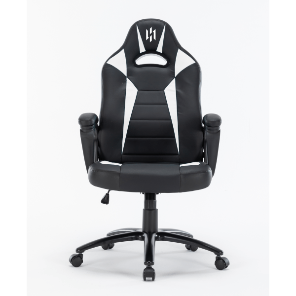 Chaise gaming SKILLCHAIRS Fighter White avec accoudoirs fixes et similicuir blanc pour un confort optimal sur Multitech.ma