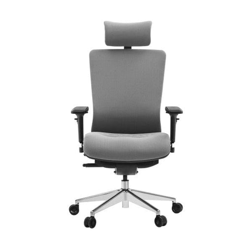 Fauteuil ergonomique SKILLCHAIRS T-086A-F (Gray) en tissu et mesh avec accoudoirs ajustables et appuie-tête réglable pour un confort optimal sur Multitech.ma