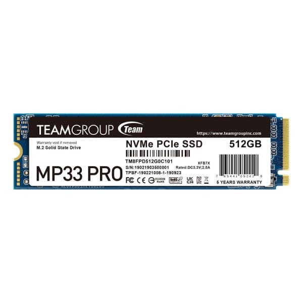 DISK DURE TEAMGROUP MP33 PRO M.2 PCIe NVMe 512GB