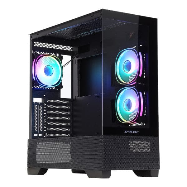 Boîtier PC Moyen Tour XTRMLAB DELTA Noir avec verre trempé et ventilateurs ARGB sur multitech.ma.