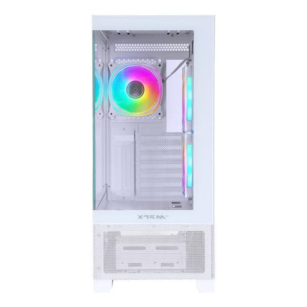 Boîtier PC Moyen Tour XTRMLAB DELTA Blanc avec verre trempé et ventilateurs ARGB sur multitech.ma.