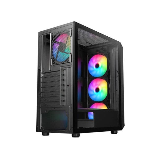 Boîtier PC Moyen Tour XTRMLAB MATRIX avec fenêtre en verre trempé et 4 ventilateurs ARGB sur multitech.ma