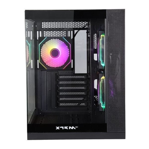 Boîtier PC Moyen Tour XTRMLAB VISION (Noir) avec panneaux en verre trempé et ventilateurs ARGB sur multitech.ma