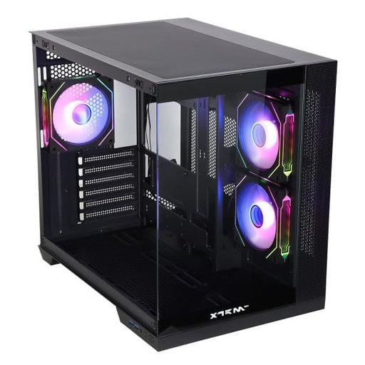 Boîtier PC Moyen Tour XTRMLAB VISION (Noir) avec panneaux en verre trempé et ventilateurs ARGB sur multitech.ma