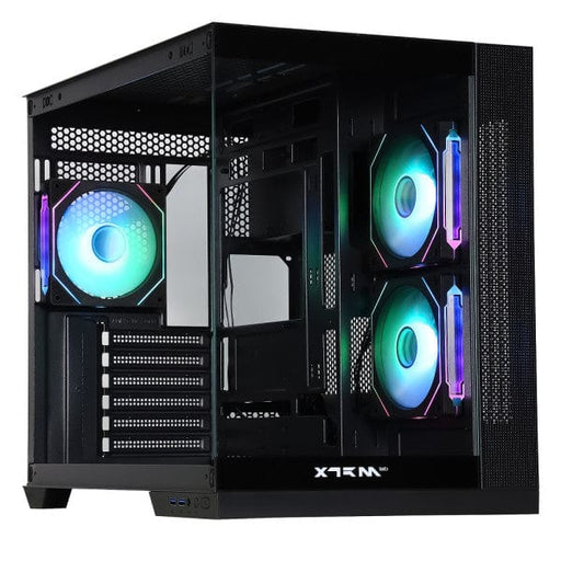 Boîtier PC Moyen Tour XTRMLAB VISION (Noir) avec panneaux en verre trempé et ventilateurs ARGB sur multitech.ma