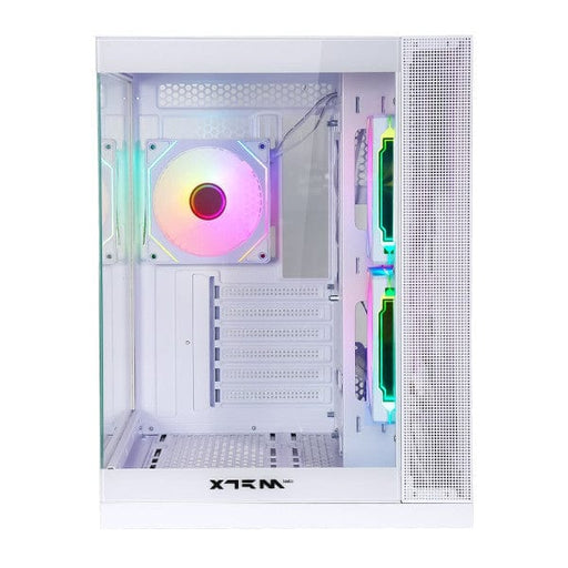 Boîtier PC Moyen Tour XTRMLAB VISION (Blanc) avec panneaux en verre trempé et ventilateurs ARGB sur multitech.ma.