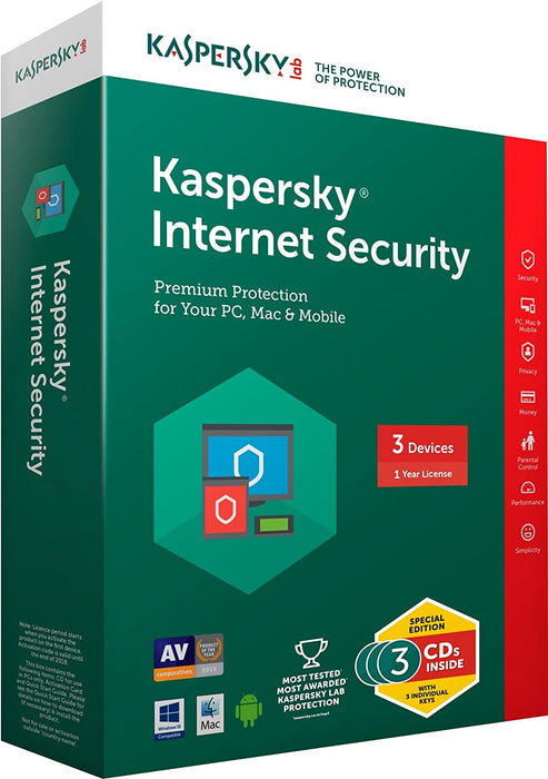 Antivirus Kaspersky Internet Security 1 Poste Licence 1 an Toujours à jour