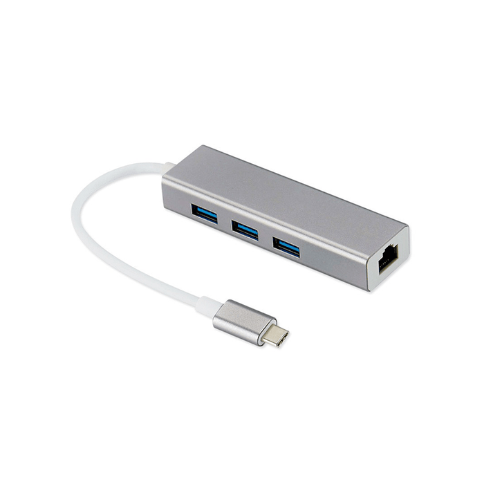 Adaptateur Type-C HUB - 3 Ports USB avec gigabit Ethernet pour une connectivité rapide et efficace